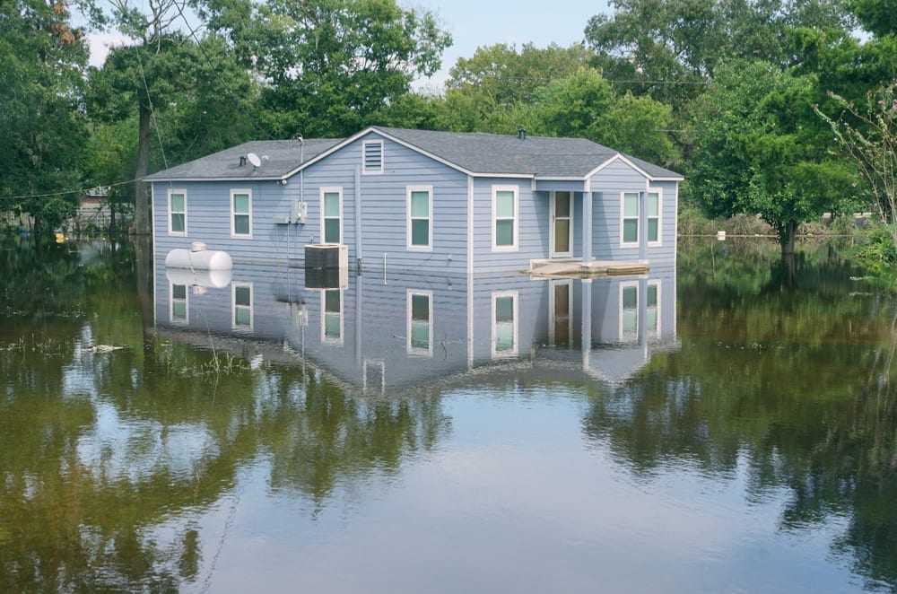 Storm surge flooding in Texas after Hurricane Harvey