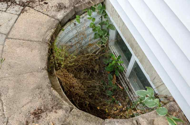 causes of water in the basement - poor drainage in basement window wells
