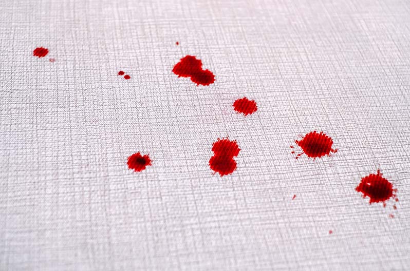 Several drops of blood on carpet